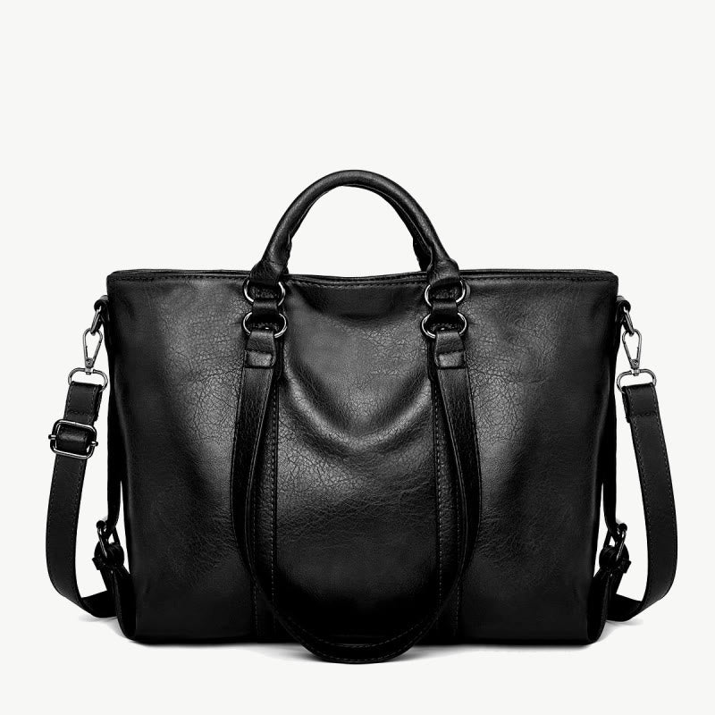 Große Reisetasche für Damen, minimalistische Handtasche aus schlichtem Leder