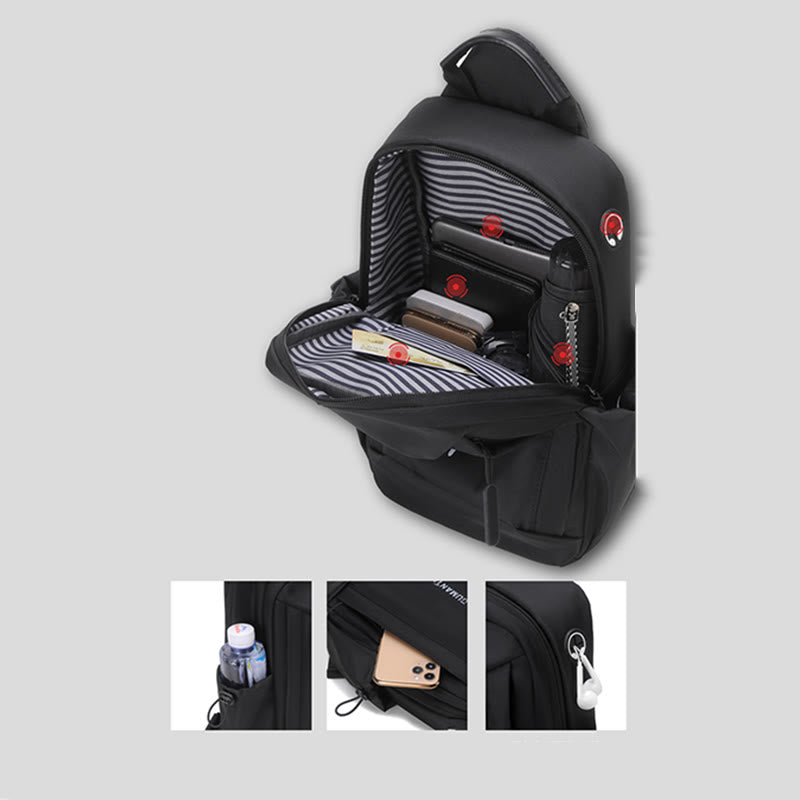 Schultertasche für Herren, für die tägliche Reise, Brusttasche mit großem Fassungsvermögen