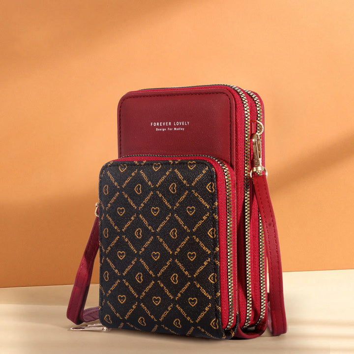 Handytasche für Damen, mehrere Farben, berührbarer täglicher Lederclip