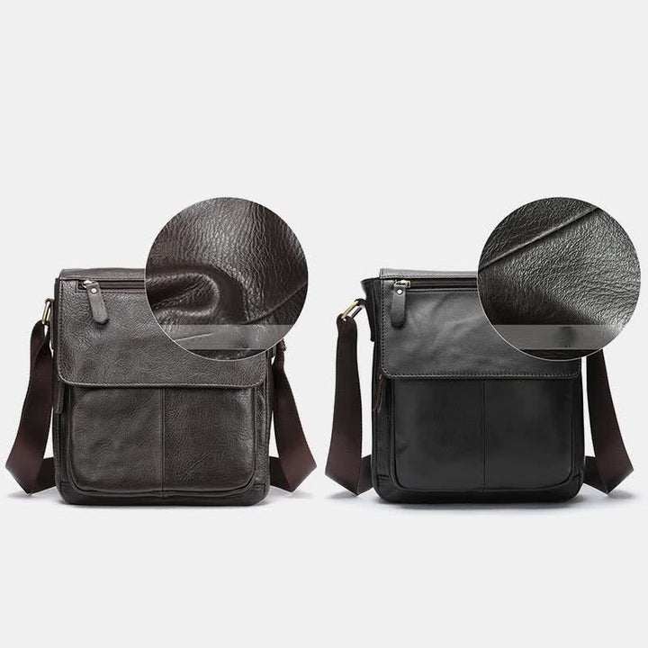 Herren Umhängetasche Echtes Leder Kleine Messenger Bag Crossbody Bag