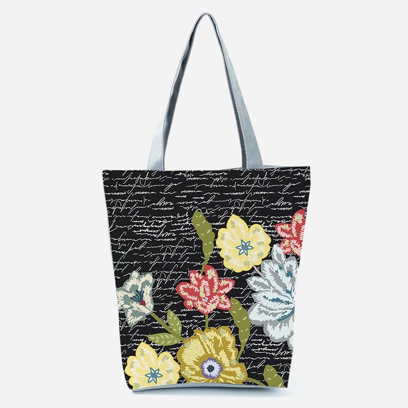 Tragetasche für Damen mit Blumendruck, große Kapazität, Umhängetasche