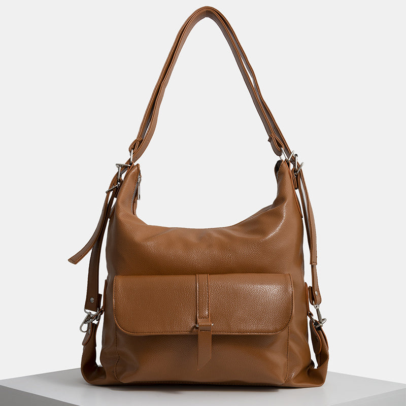 2-in-1-Leder-Tragerucksack, Umhängetasche, Retro-Reise-Tagesrucksack