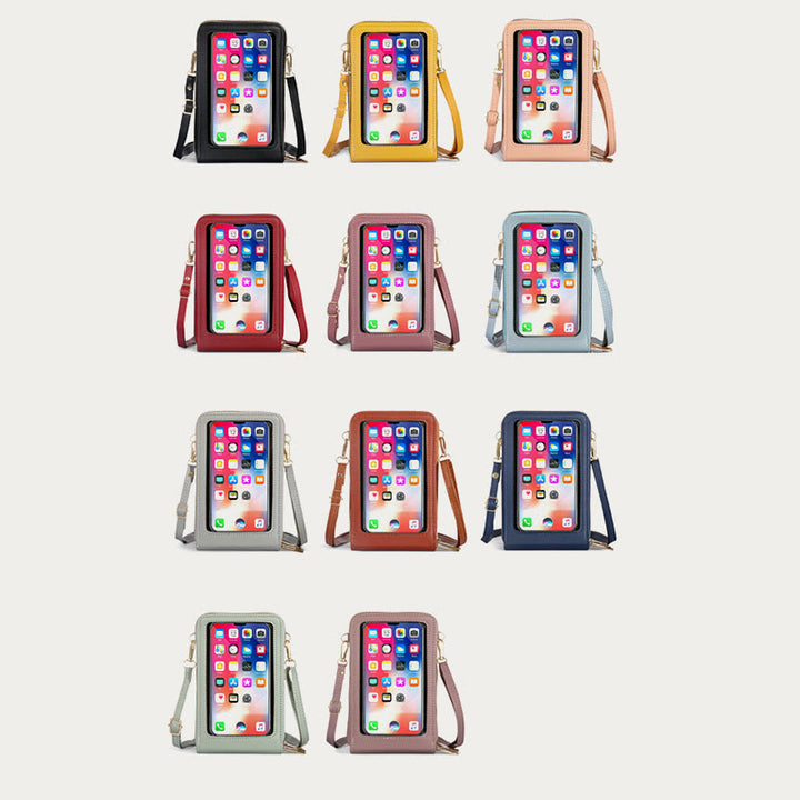 Handytasche für Damen, mehrere Farben, berührbarer täglicher Lederclip