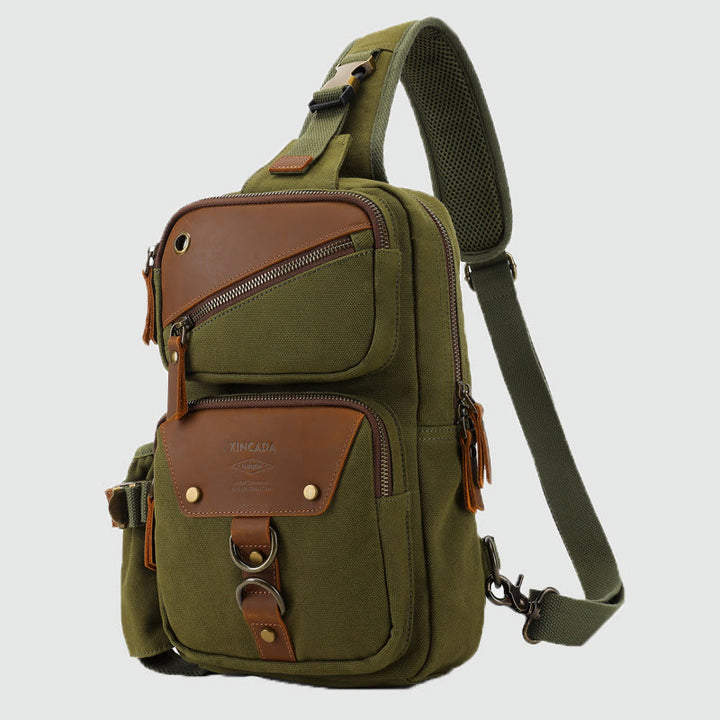 Schultertasche für Herren im Retro-Design, leichte Umhängetasche aus Canvas