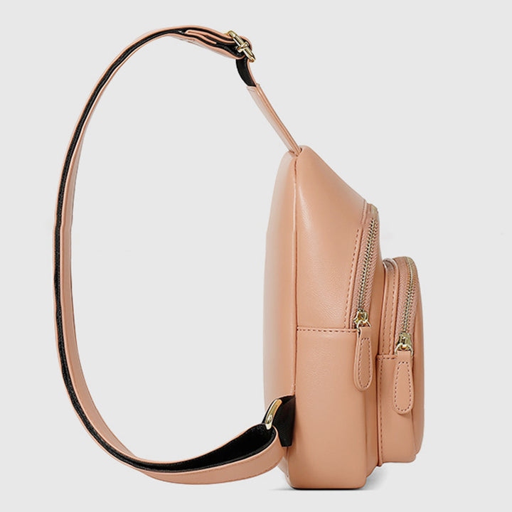 Sling-Rucksack, Brusttasche für Damen, kleine Umhängetasche aus Leder