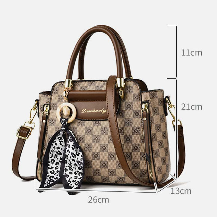 Britische Handtasche Damen Mini Seidenschal Dekor Elegante Umhängetasche