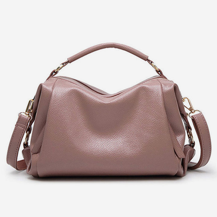 Damen Umhängetasche, elegante Handtasche mit großem Fassungsvermögen, veganes Leder, Boston-Tasche