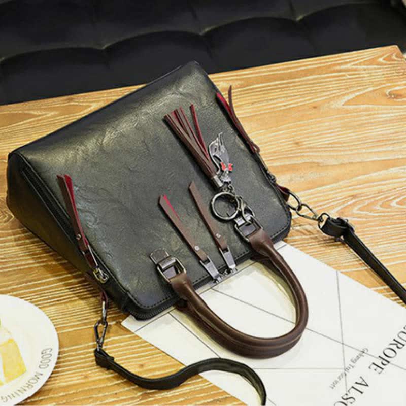 Handtaschen Geldbörsen für Frauen Vegan Leder Top-Griff Schultertasche mit Reißverschluss