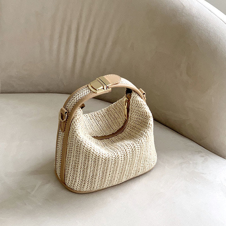 Umhängetasche für Damen, Sommer, Strand, Stroh, Schultertasche