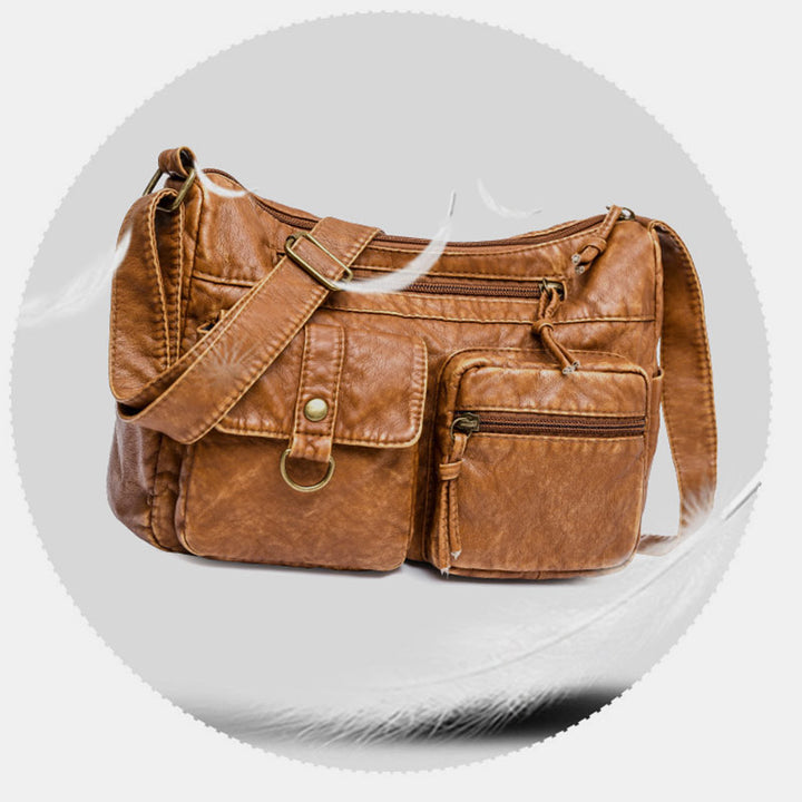 Umhängetasche im Vintage-Stil mit vielen Taschen und großem Fassungsvermögen