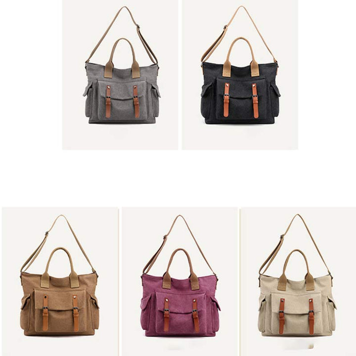 Große Kapazität Damen Canvas Tote Casual Crossbody Schulter Handtaschen Messenger Bag