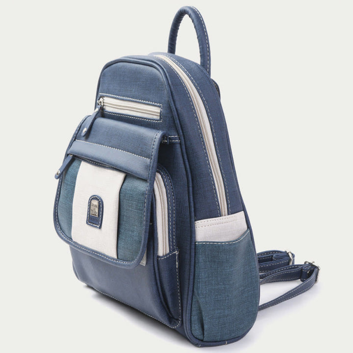 Schultertasche mit Reißverschluss für Damen, Retro, schlichter multifunktionaler Rucksack