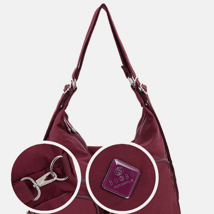 Nylon Hobo Handtaschen Umwandlungs-Rucksack Umhängetasche Schultertasche