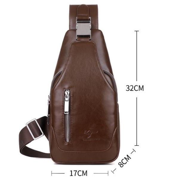 Diebstahlsichere Vintage-Schultertasche für Herren mit USB-Ladeanschluss