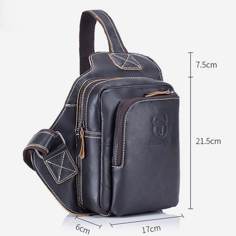Schultertasche aus echtem Leder mit großem Fassungsvermögen