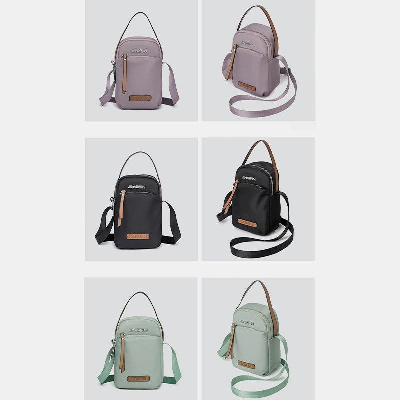 Kleine Umhängetasche aus Nylon für Handys, leichte Mini-Schulterhandtasche