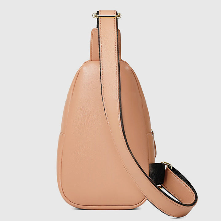 Sling-Rucksack, Brusttasche für Damen, kleine Umhängetasche aus Leder
