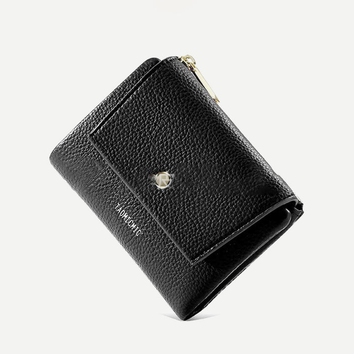 Mini-Geldbörse für Damen aus PU, zweifach gefaltet, kurze Brieftasche mit mehreren Kartenfächern