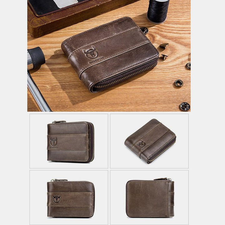 RFID Antimagnetische Vintage Geldbörse aus echtem Leder