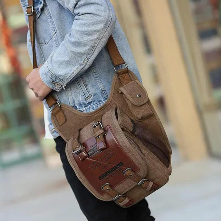 Umhängetasche für Herren, Retro, multifunktionale Umhängetasche aus Canvas für den täglichen Gebrauch
