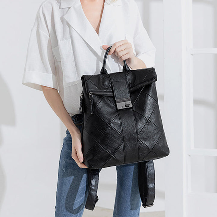 Diebstahlsicherer Vintage-Rucksack aus echtem Leder