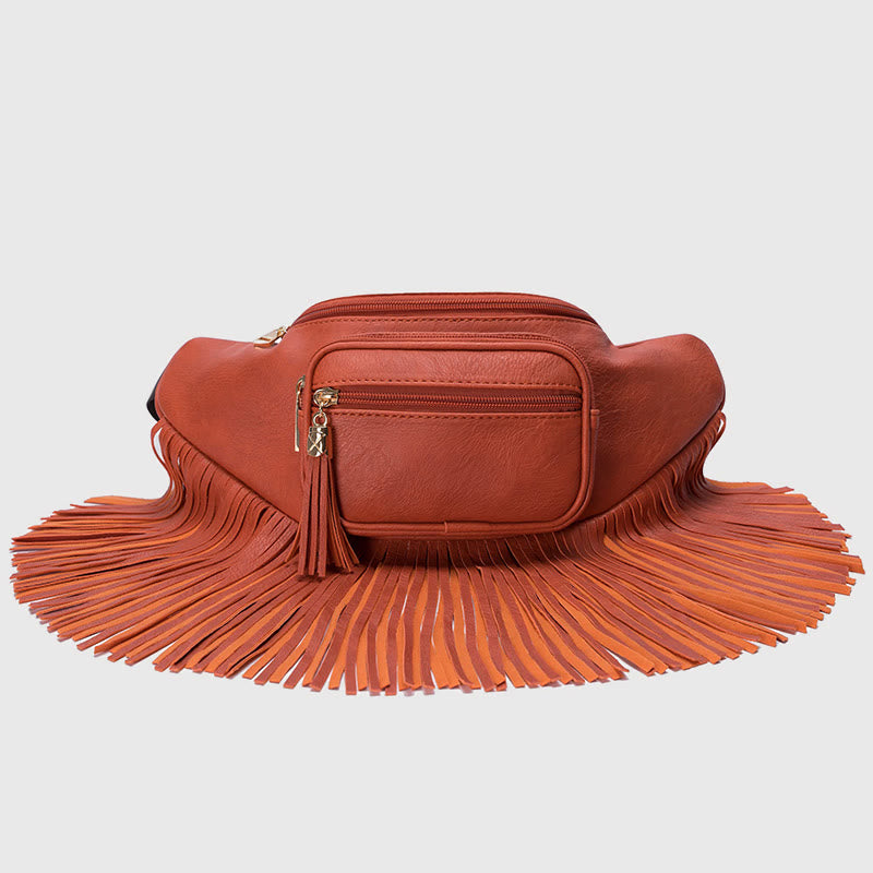 Gürteltasche für Damen, multifunktionale Umhängetasche mit Quaste für den Außenbereich