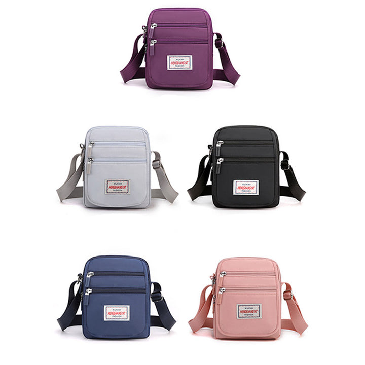 Funktionelle Damen-Geldbörse mit mehreren Taschen, einfarbiges Nylon, Umhängetasche