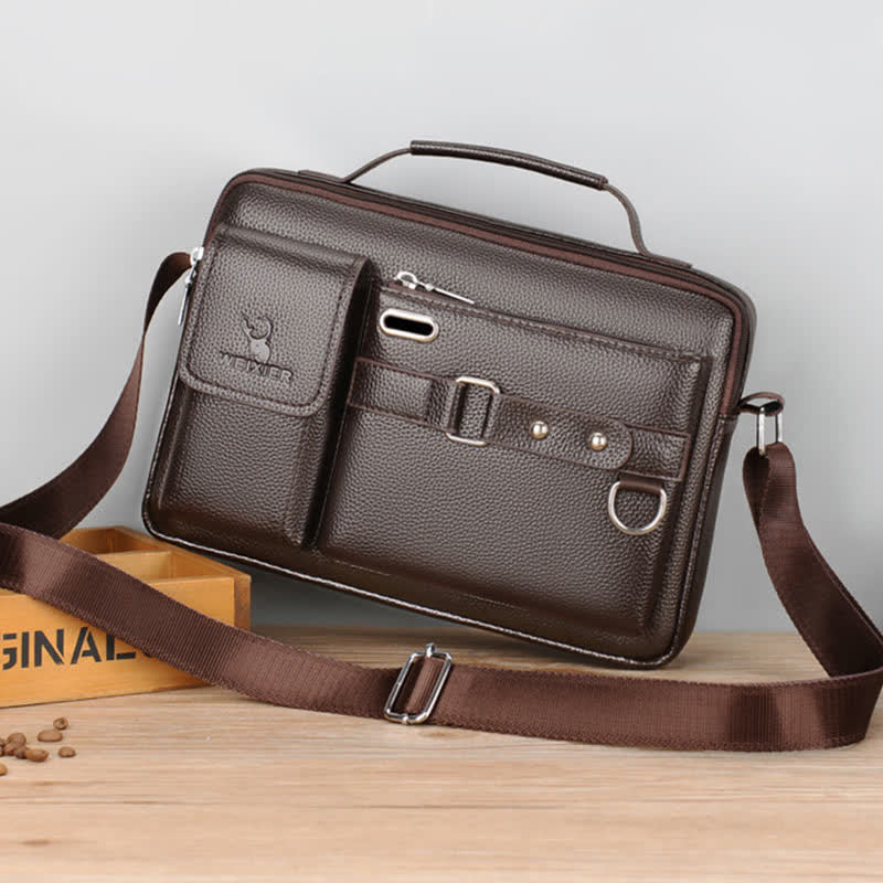 Retro Leder Satchel Messenger Bag für Männer Reise Umhängetasche