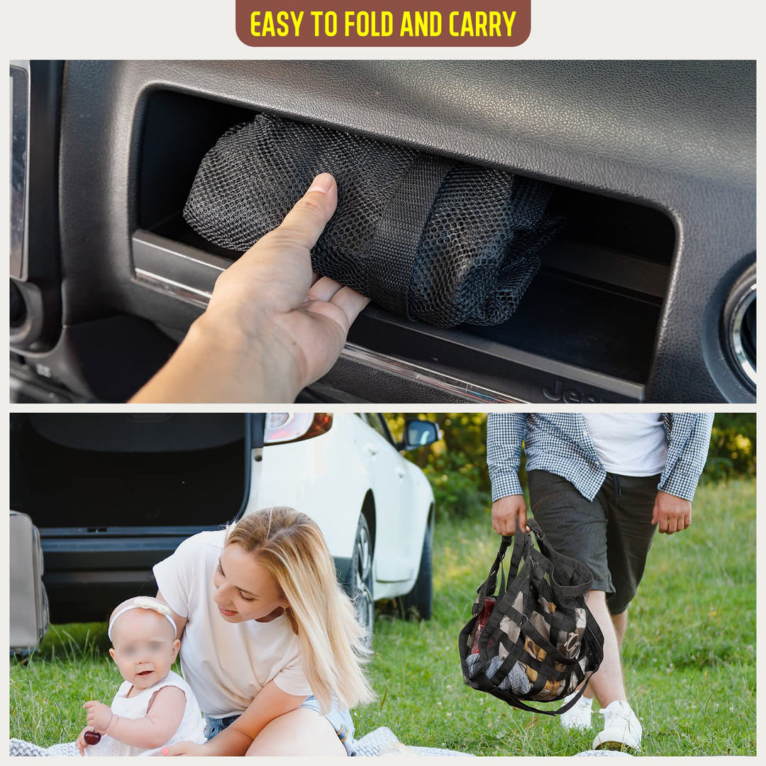 Netztasche für den Einsatz im Auto, verstellbare D-Schnalle, Netztasche, Aufbewahrungstasche
