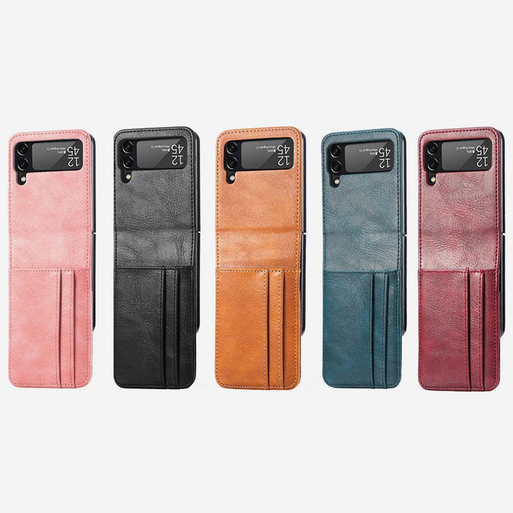 Samsung Galaxy Z Flip&amp; Z Flip 3 4 Handyhülle Leder-Handytasche mit Multi-Slot