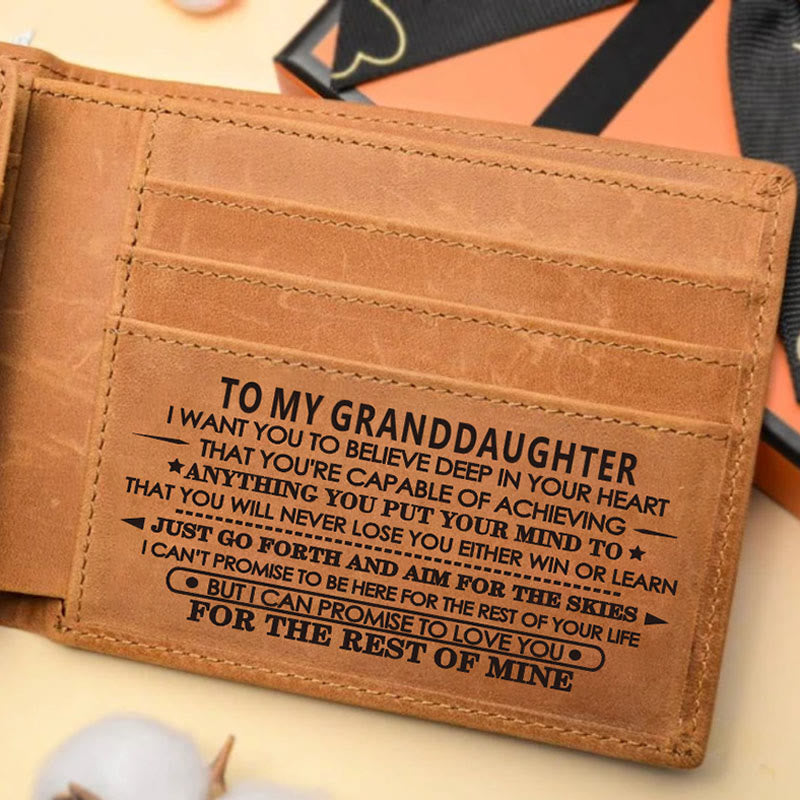 Dünne Brieftasche für die Familie, mit Laser-Inschrift, Leder, Geldbörse, Geschenk
