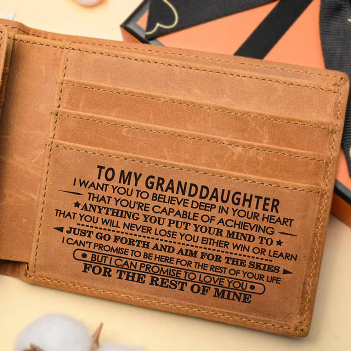 Dünne Brieftasche für die Familie, mit Laser-Inschrift, Leder, Geldbörse, Geschenk