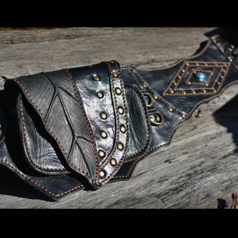 Mittelalterliche Hüfttasche für Frauen, Cosplay, Leder, Utility-Hüfttasche