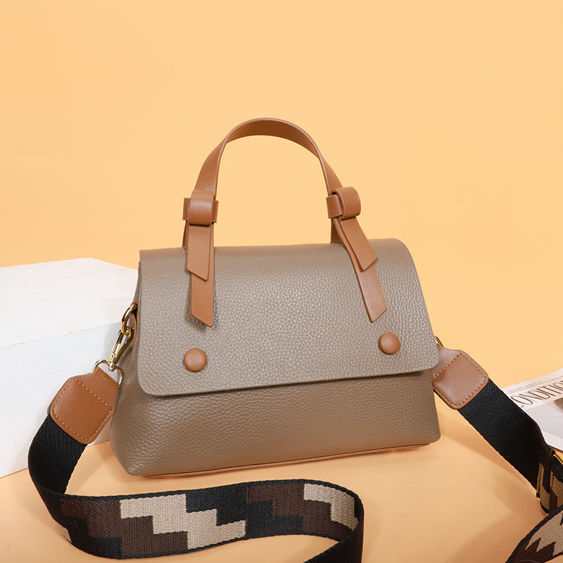 Retro-Tasche mit Henkel für Damen aus Leder mit Litschi-Muster
