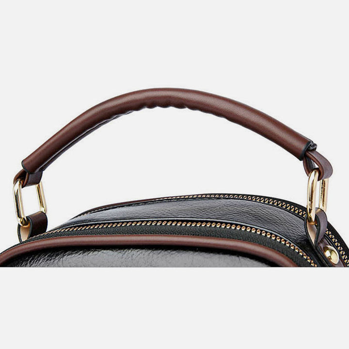 Handtasche mit Blumenprägung für Damen, Umhängetasche mit zwei Fächern