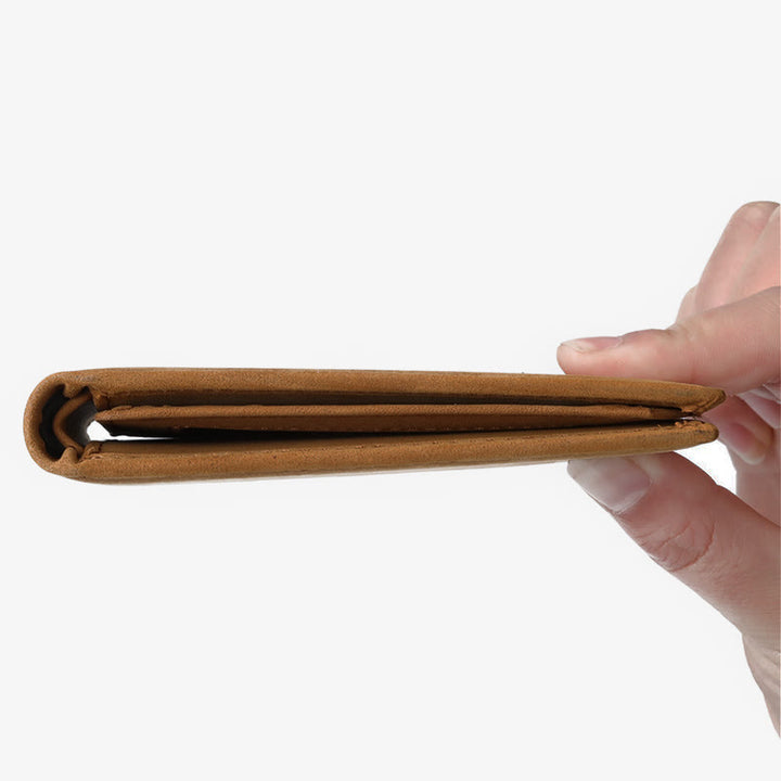 Dünne Brieftasche für die Familie, mit Laser-Inschrift, Leder, Geldbörse, Geschenk