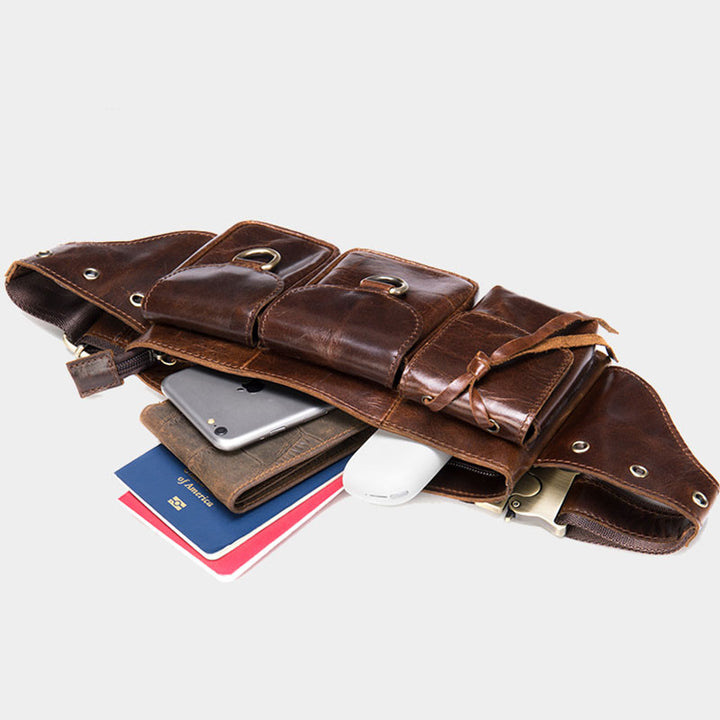 Vintage-Gürteltasche mit mehreren Taschen und großem Fassungsvermögen