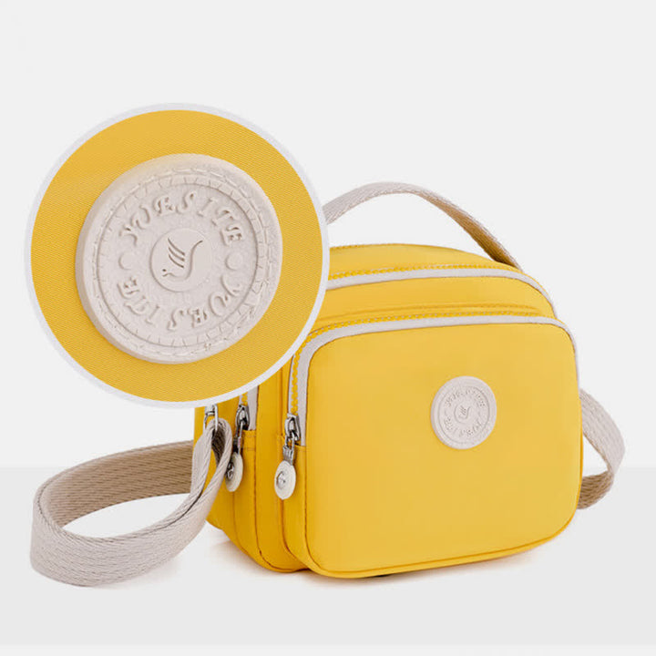 Kleine Handtasche mit dreifachem Reißverschluss für Damen, leichte, wasserdichte Umhängetasche