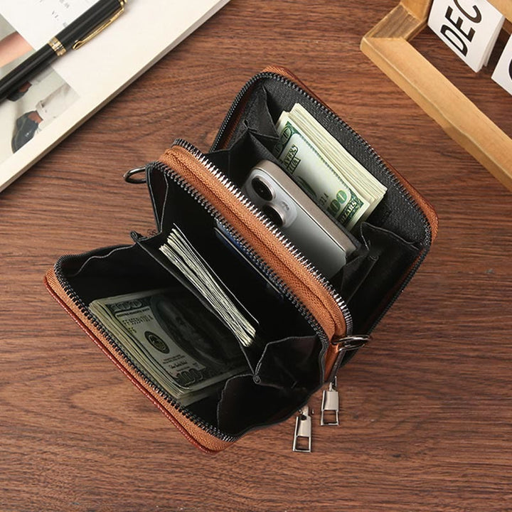 Handytasche mit abnehmbarem Riemen für Damen, Umhängetasche aus geprägtem Leder