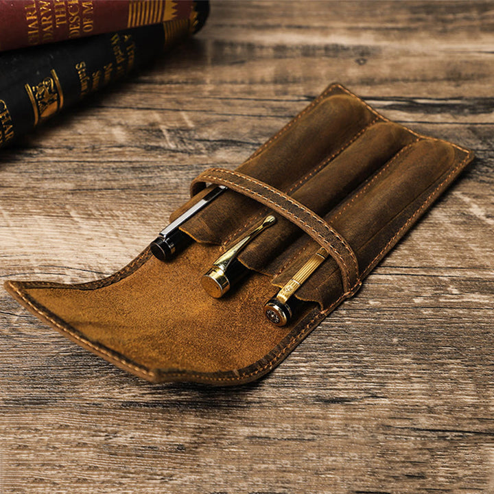 Federmäppchen fürs Geschäft, Vintage, kreatives Federmäppchen aus Leder