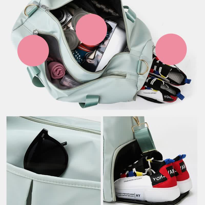 Reisetasche, Sporttasche, Umhängetasche fürs Fitnessstudio mit Nassfach, Schuhfach
