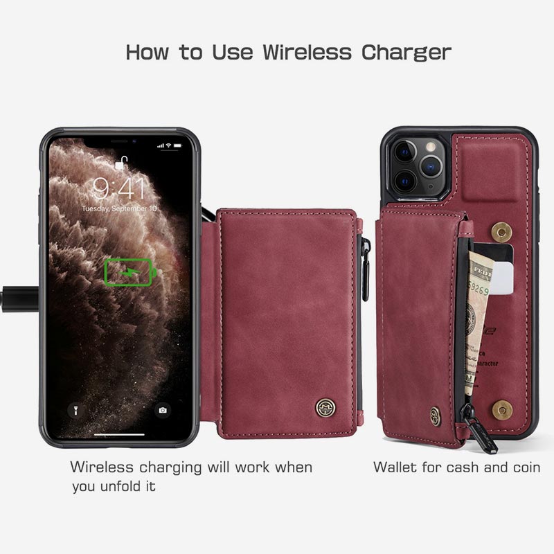 2 IN 1 Anti-Diebstahl RFID Telefon Tasche Brieftasche Smartphone Fall Kompatibel mit iPhone