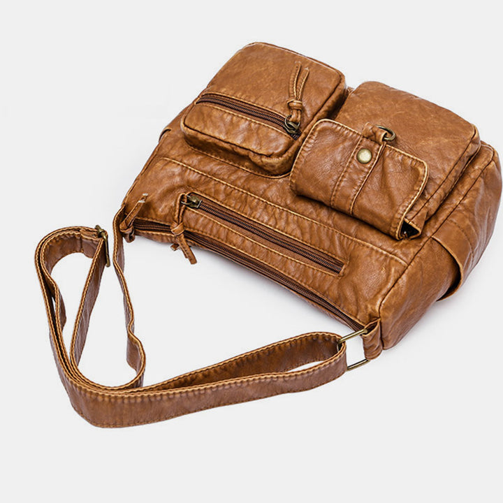 Umhängetasche im Vintage-Stil mit vielen Taschen und großem Fassungsvermögen