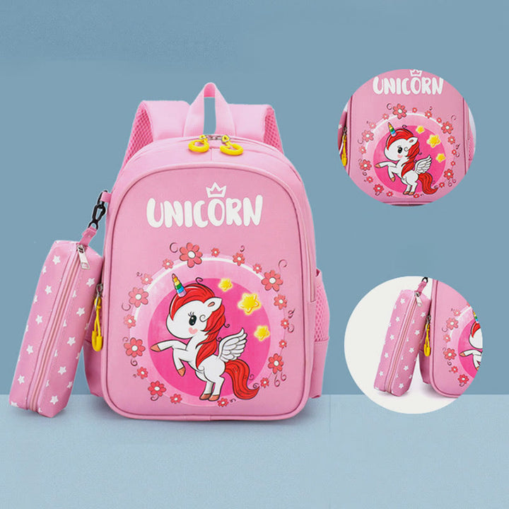 Rucksack für Kinder mit Cartoon-Druck, süßes Einhorn, Kindergarten-Schultasche