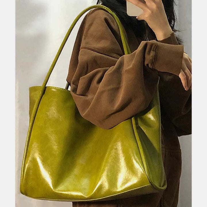 Tragetasche für Damen, großes Fassungsvermögen, Leder, Schultertasche, Handtasche