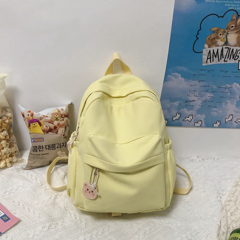Rucksack für Damen, lässig, cool, solides Nylon, Schul-Umhängetasche