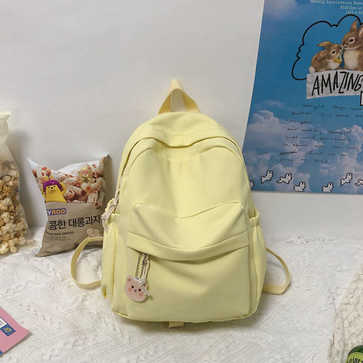 Rucksack für Damen, lässig, cool, solides Nylon, Schul-Umhängetasche