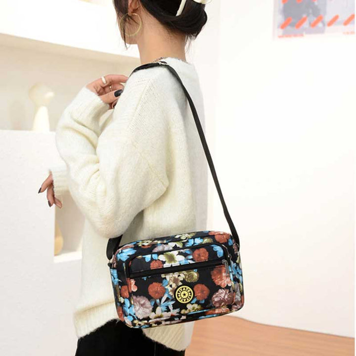 Große Kapazität Bedruckte, robuste Schultertasche aus Nylon mit Umhängetasche