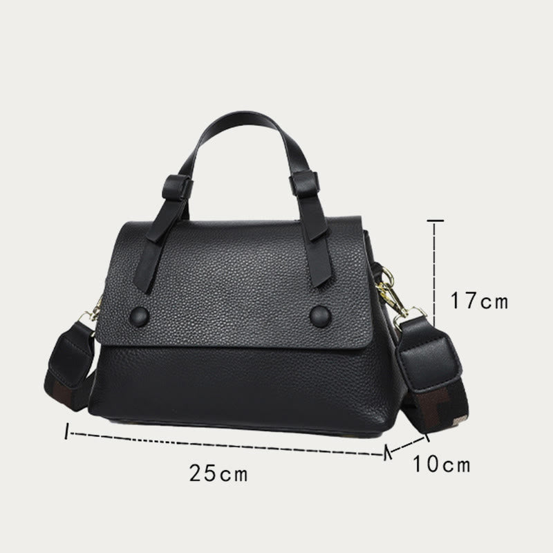 Retro-Tasche mit Henkel für Damen aus Leder mit Litschi-Muster