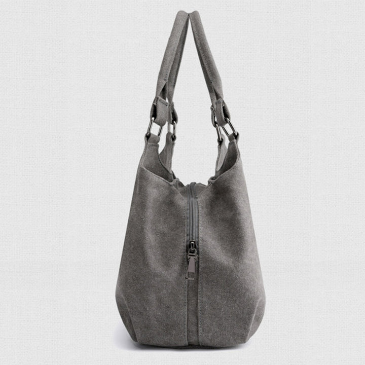 Tragetasche aus Canvas mit drei Fächern, leicht, funktional, Hobo-Handtasche